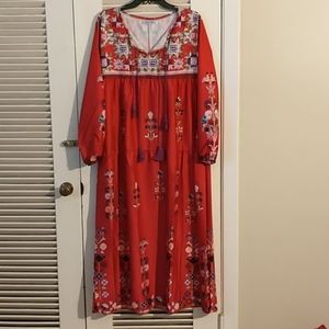 Red house dress